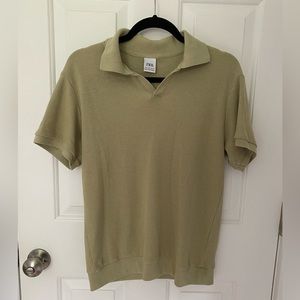 Zara Green Polo buttonless